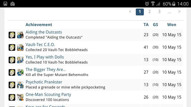 My Achievements - landscape view